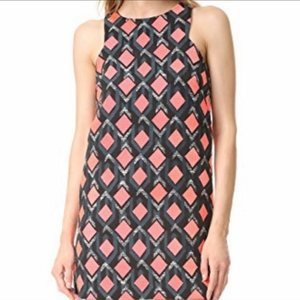 Milly angular mini shift dress diamond shaped